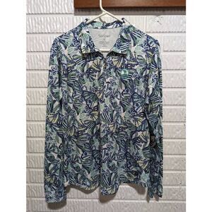 SanSoleil Women Multicolor Golf UPF 50 Pebble Beach Logo Long Sleeve Shirt Large